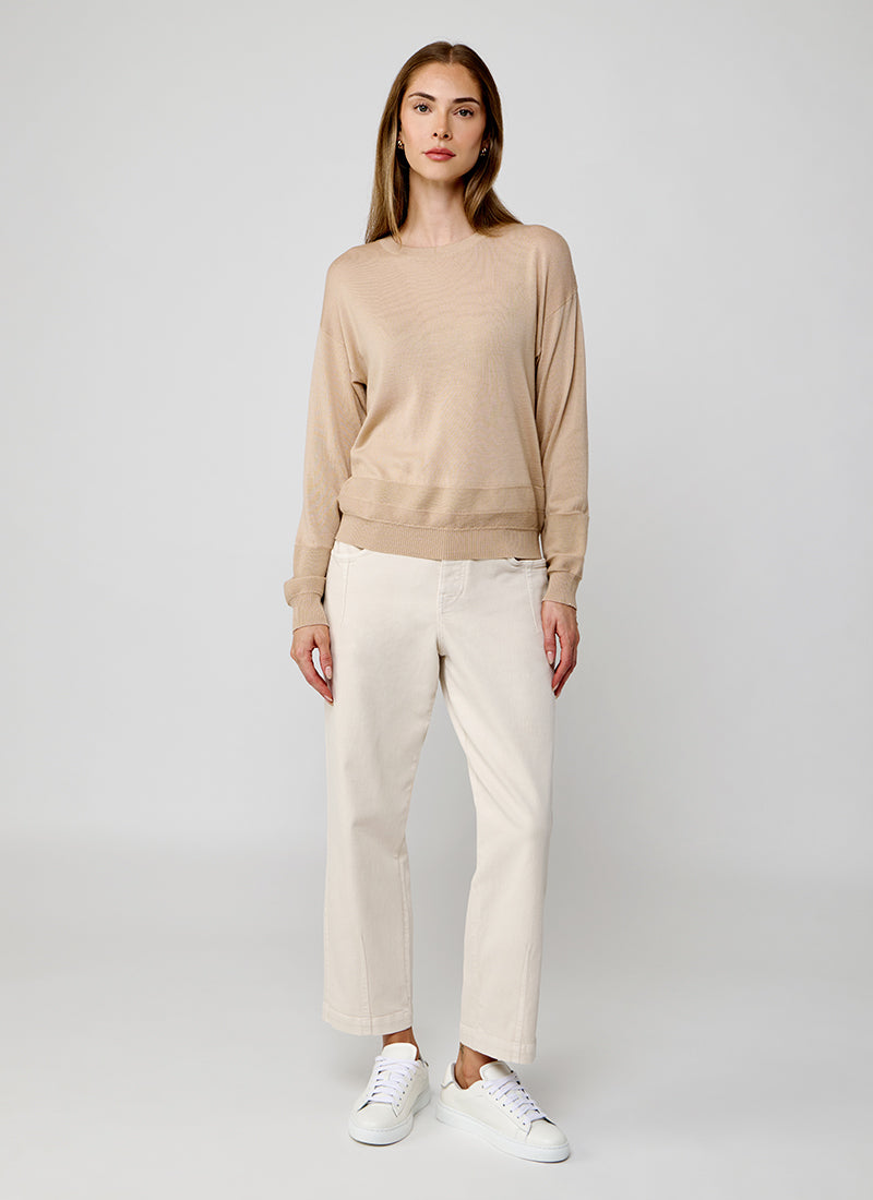  Tipped Crew Neck Sweater by Eleventy at Andrews 