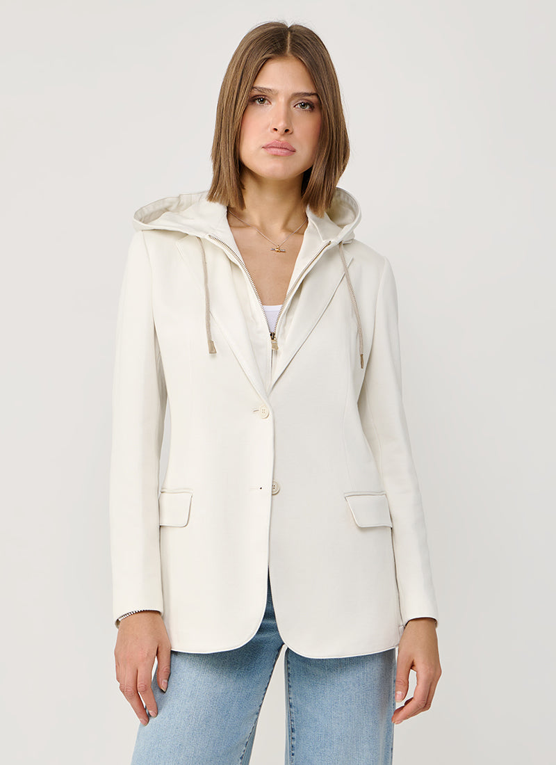 Eleventy Cotton Hooded Blazer