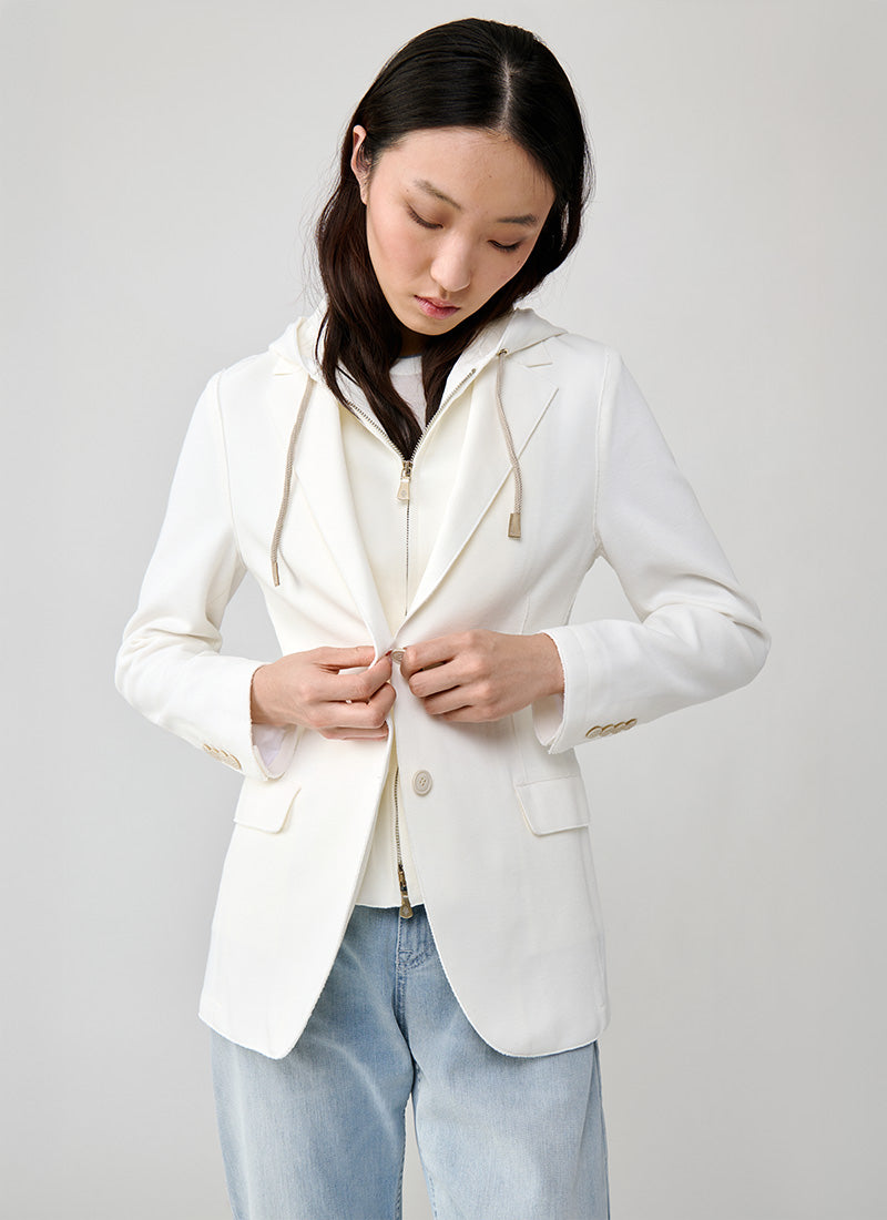 Eleventy Laser Cut Hoodie Blazer