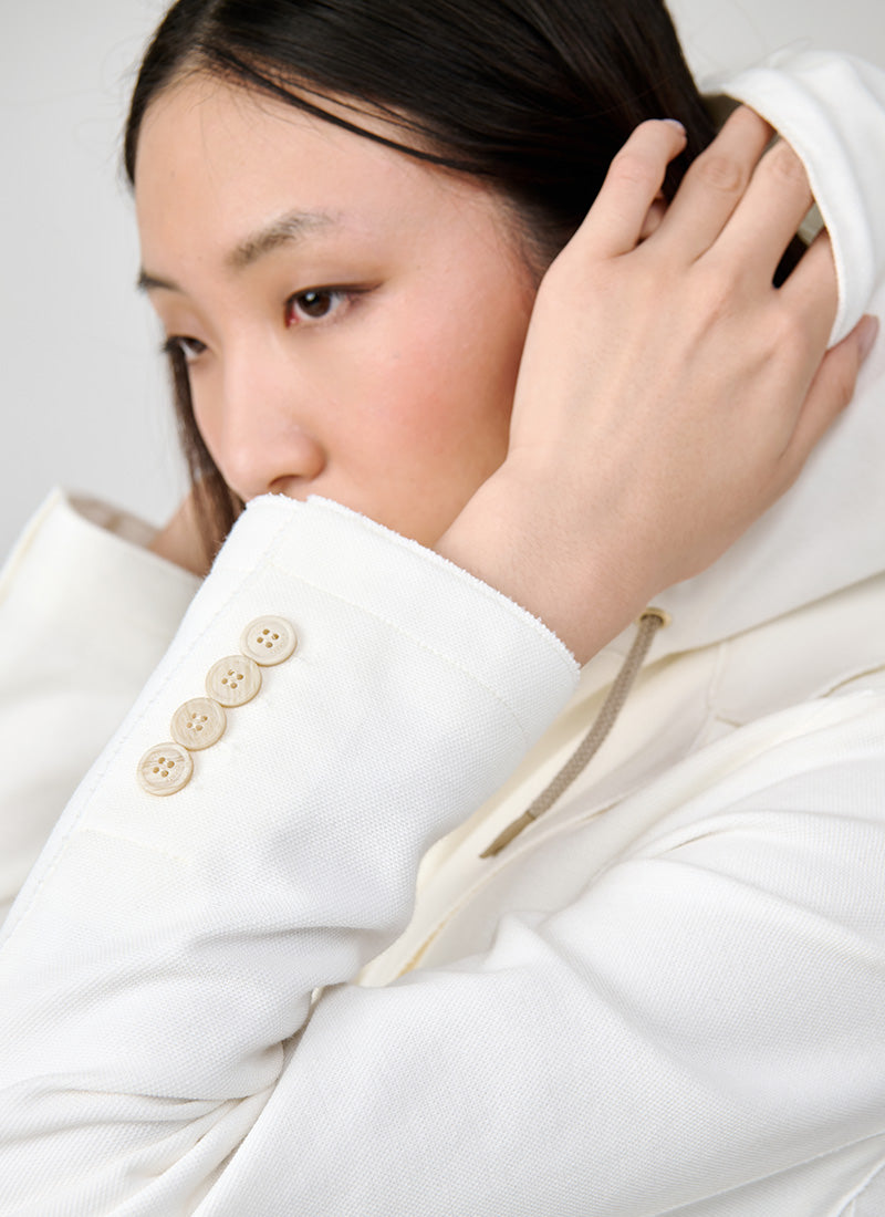 Eleventy Laser Cut Hoodie Blazer
