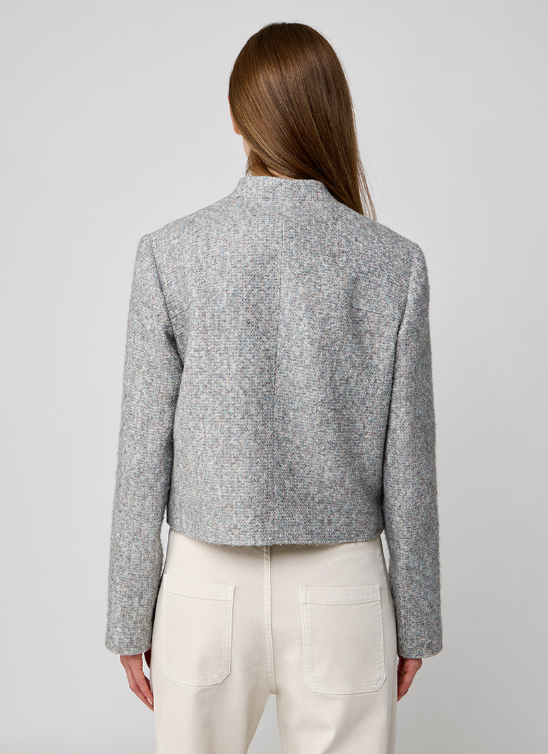 Eleventy Knit Effect Collarless Jacket