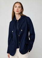 Eleventy Laser Cut Hooded Blazer