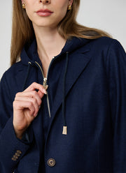 Eleventy Laser Cut Hooded Blazer