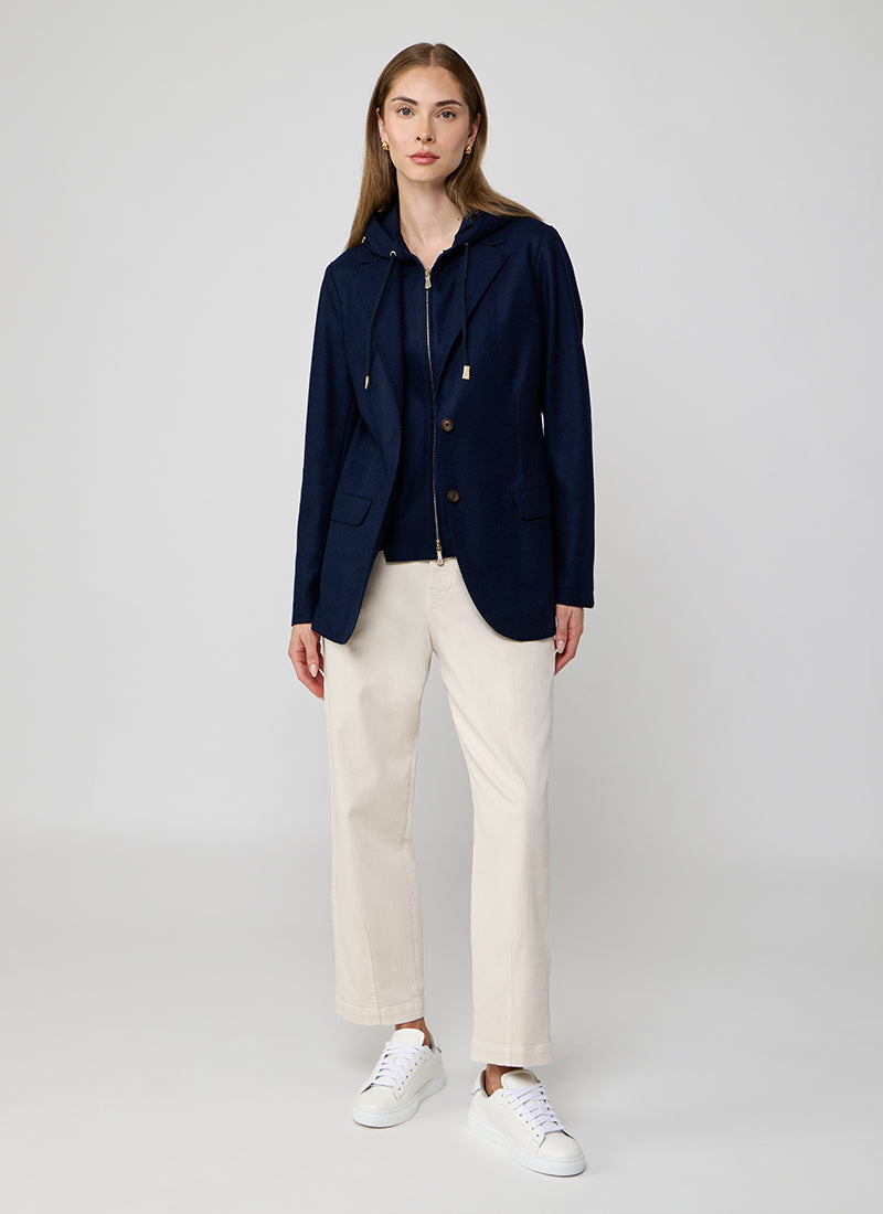 Eleventy Laser Cut Hooded Blazer