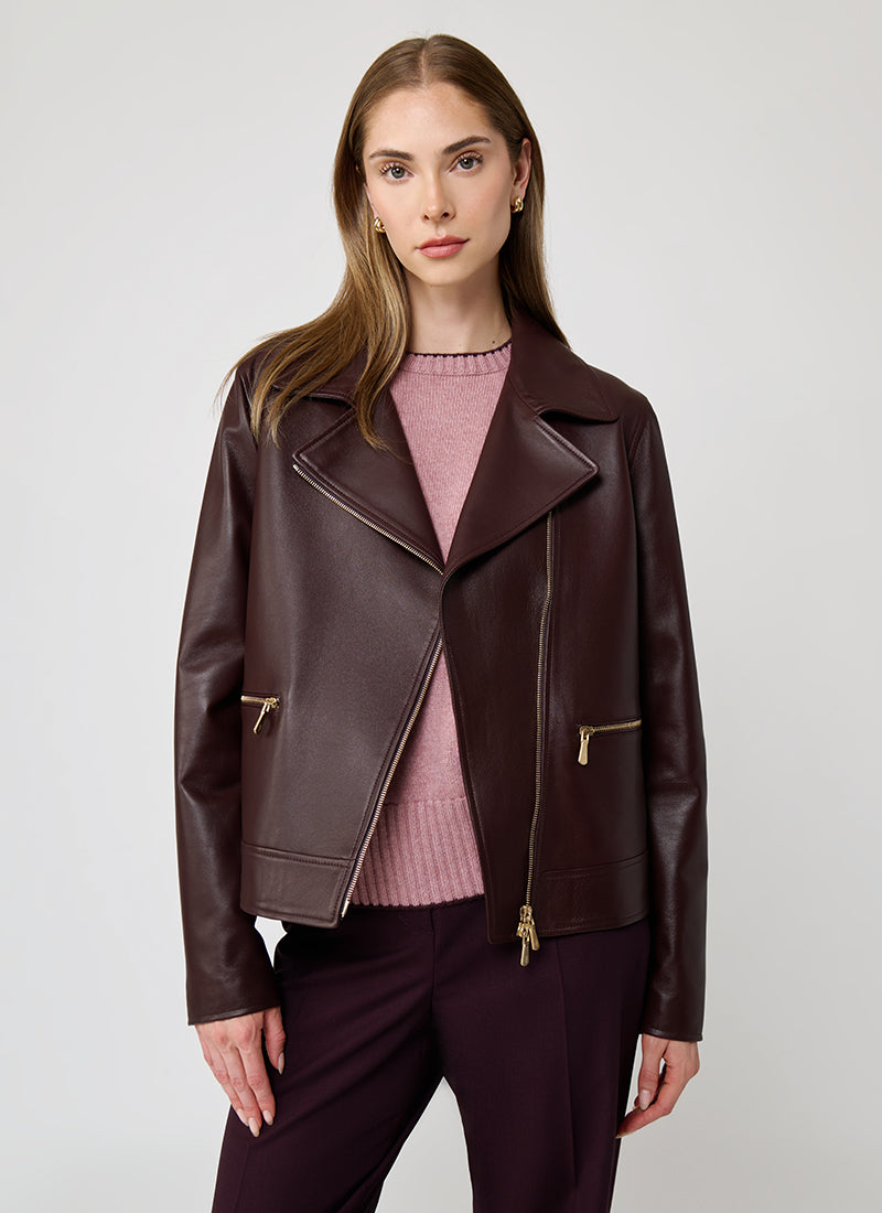 Eleventy Leather Biker Jacket