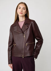 Eleventy Leather Biker Jacket