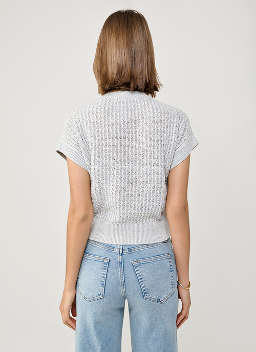 Linen Short Sleeve Crewneck Sweater by Eleventy at Andrews 