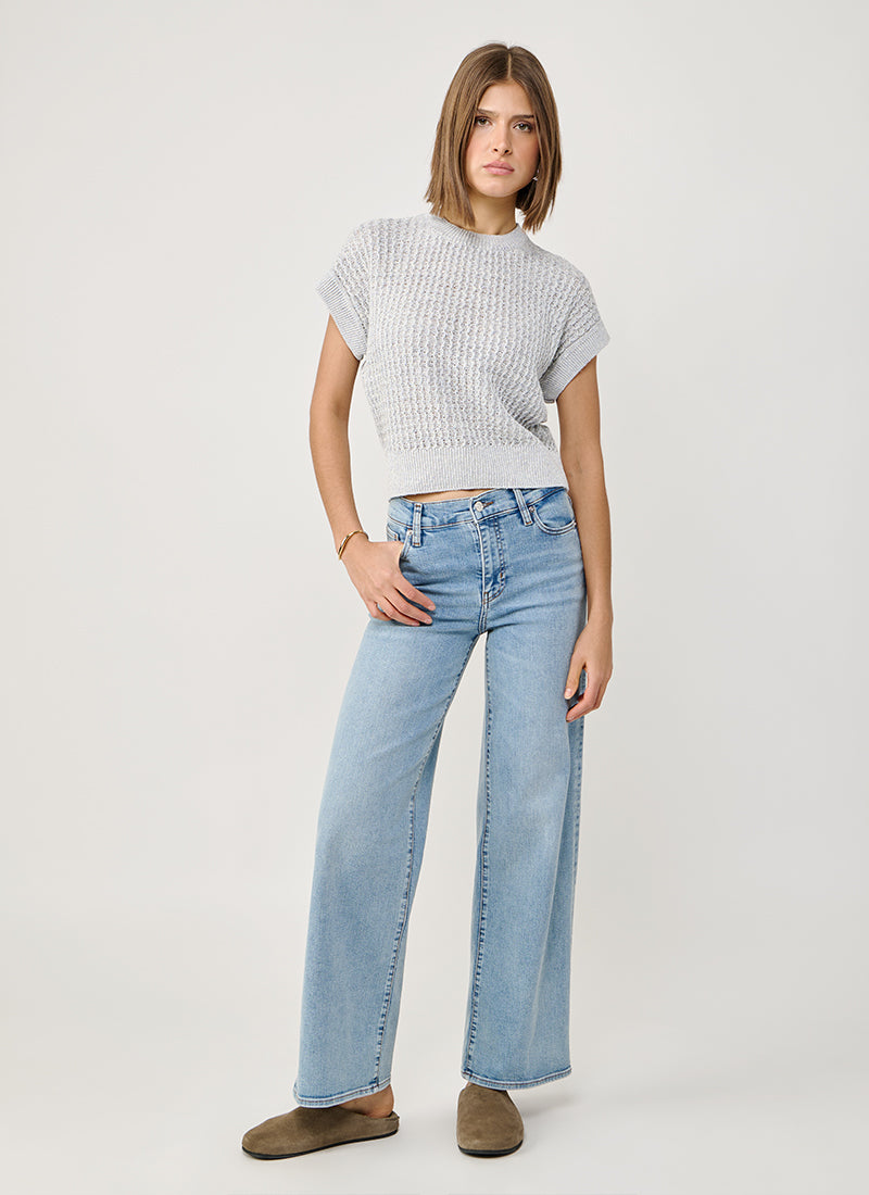 Eleventy Linen Short Sleeve Crewneck Sweater