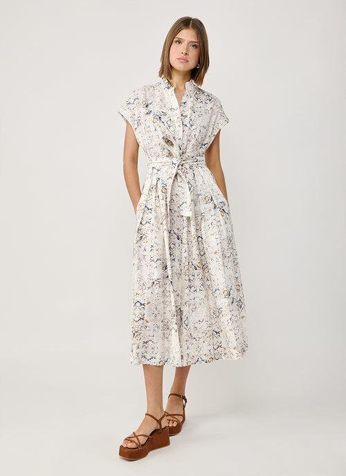 Linen Printed Belted Dress by Eleventy at Andrews