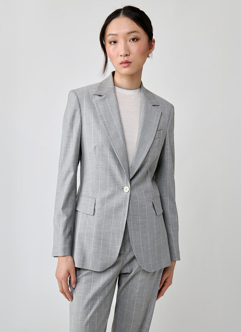 Pinstripe 1 Button Blazer Eleventy Andrews
