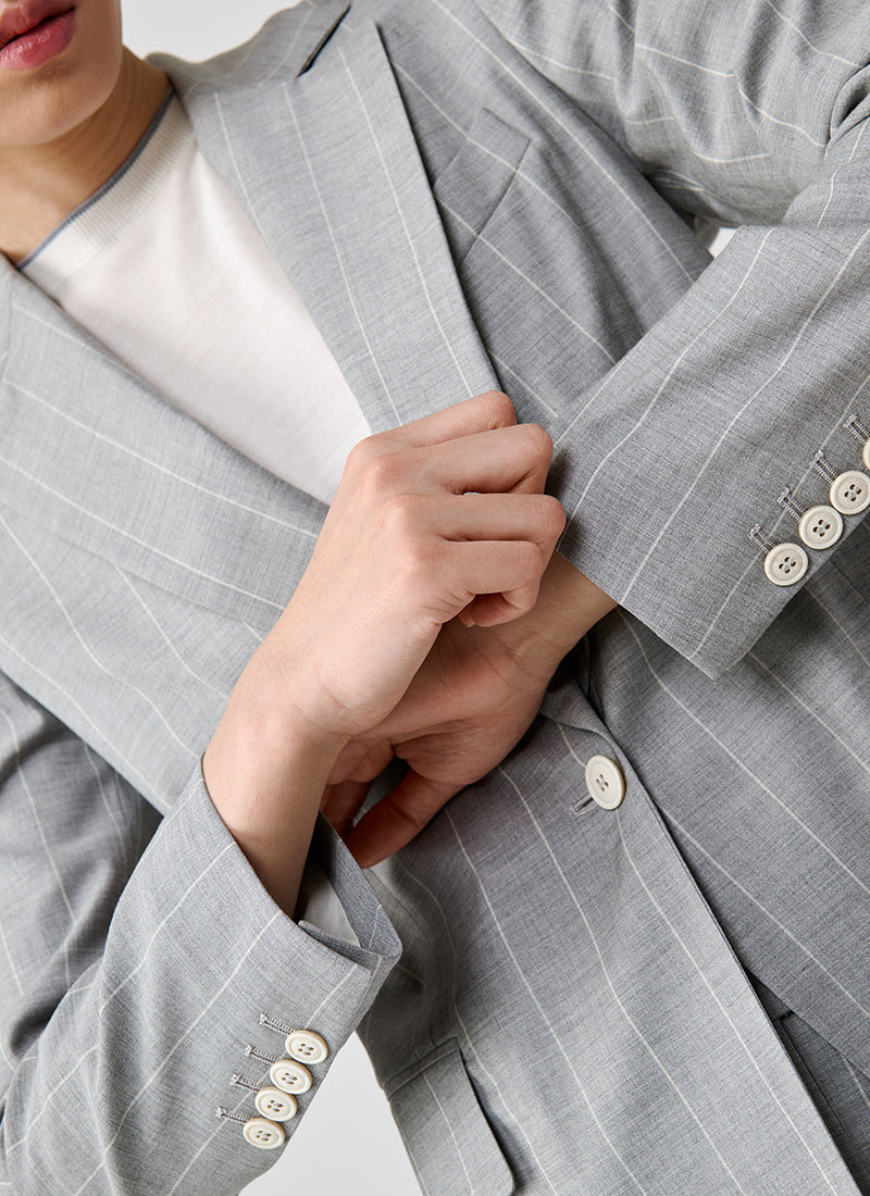 Pinstripe 1 Button Blazer Eleventy Andrews