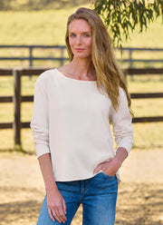 Ella Long-Sleeve Boatneck Tee by Frank & Eileen at Andrews