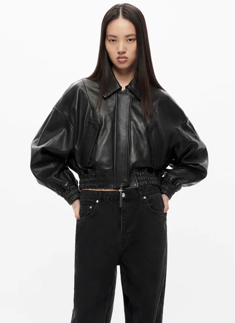 Shoreditch Ski Club Elle Leather Bomber