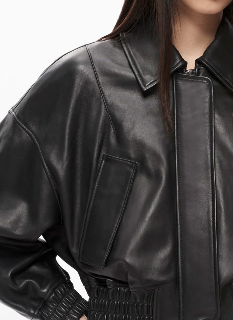 Shoreditch Ski Club Elle Leather Bomber