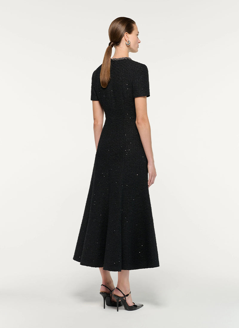  Embellished Neckline Sequin Boucle Midi Dress by Roland Mouret at Andrews 
