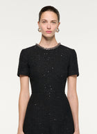  Embellished Neckline Sequin Boucle Midi Dress by Roland Mouret at Andrews 