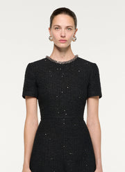  Embellished Neckline Sequin Boucle Midi Dress by Roland Mouret at Andrews 