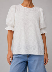 Embroidered Short Sleeve Blouse by MILOS at Andrews