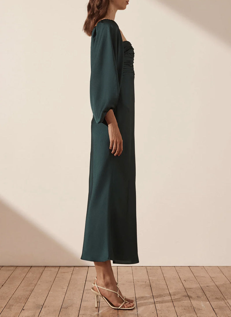Shona Joy Ruched Bodice Midi Dress