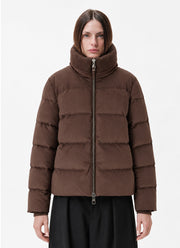 Enora Tech Wool Rib Collar Down Jacket