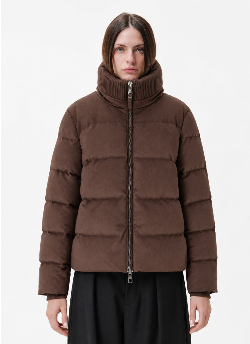 Enora Tech Wool Rib Collar Down Jacket
