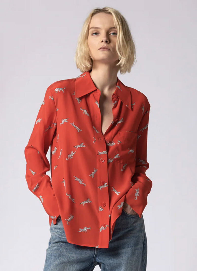 Equipment Quinne Printed Silk Shirt