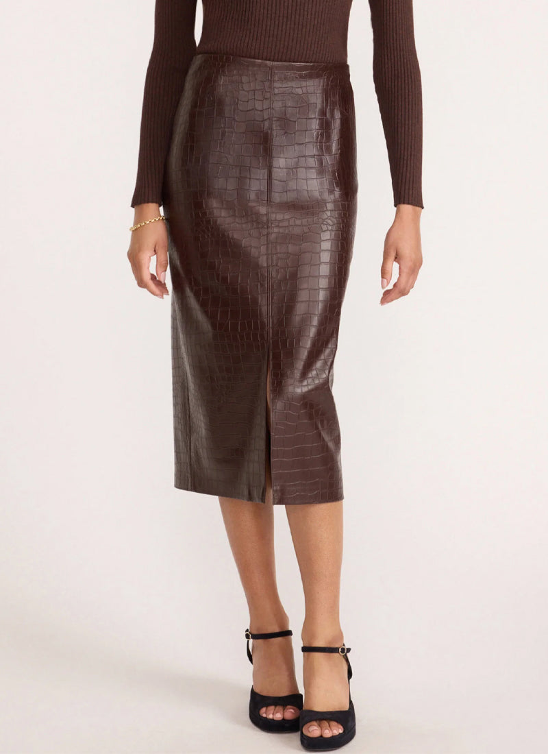 Esme Croco Embossed Skirt