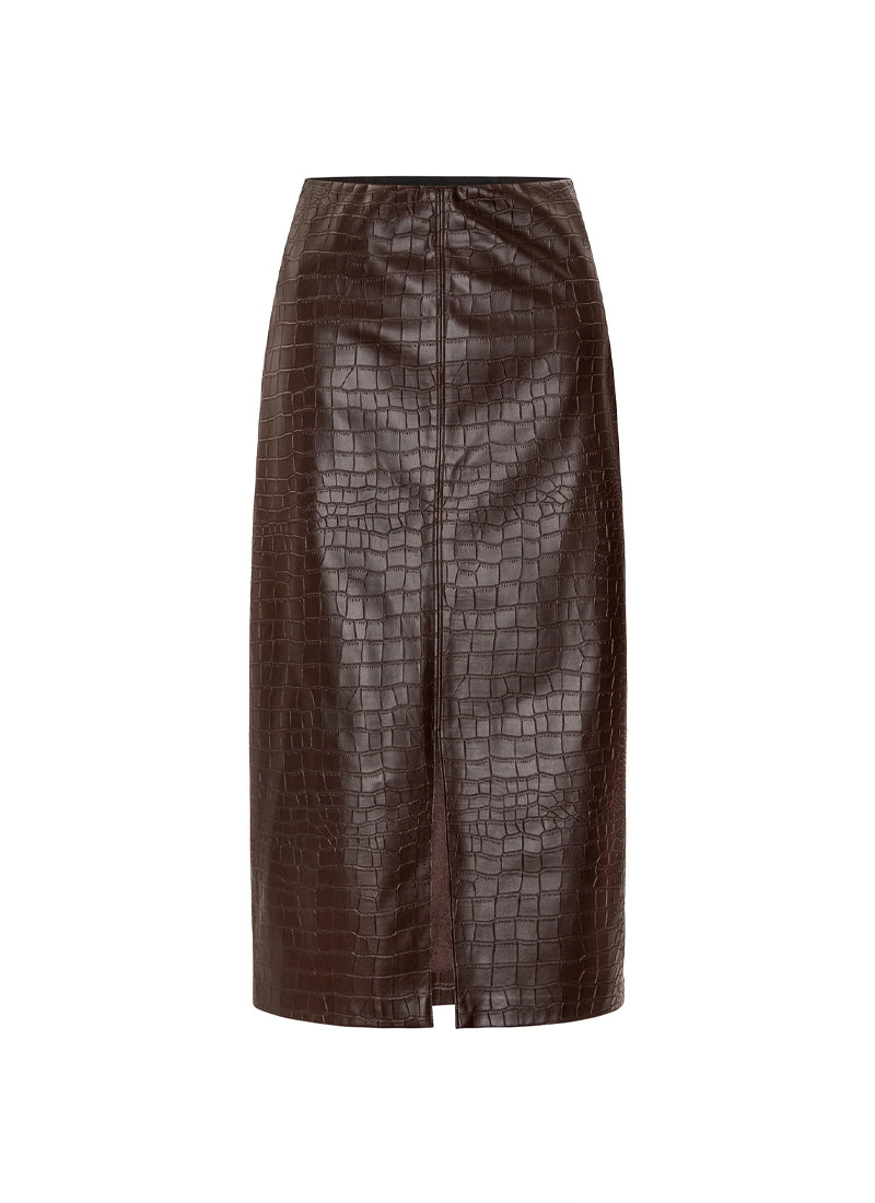 Esme Croco Embossed Skirt