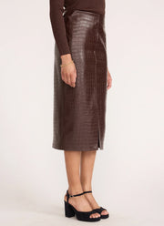 Esme Croco Embossed Skirt