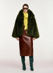Kastanje Faux Fur Coat by ESSENTIEL ANTWERP at Andrews