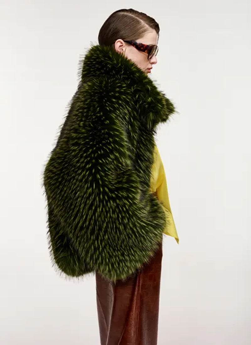Kastanje Faux Fur Coat by ESSENTIEL ANTWERP at Andrews
