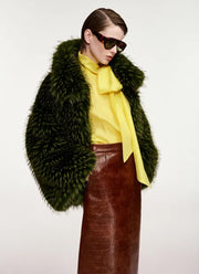 Kastanje Faux Fur Coat by ESSENTIEL ANTWERP at Andrews