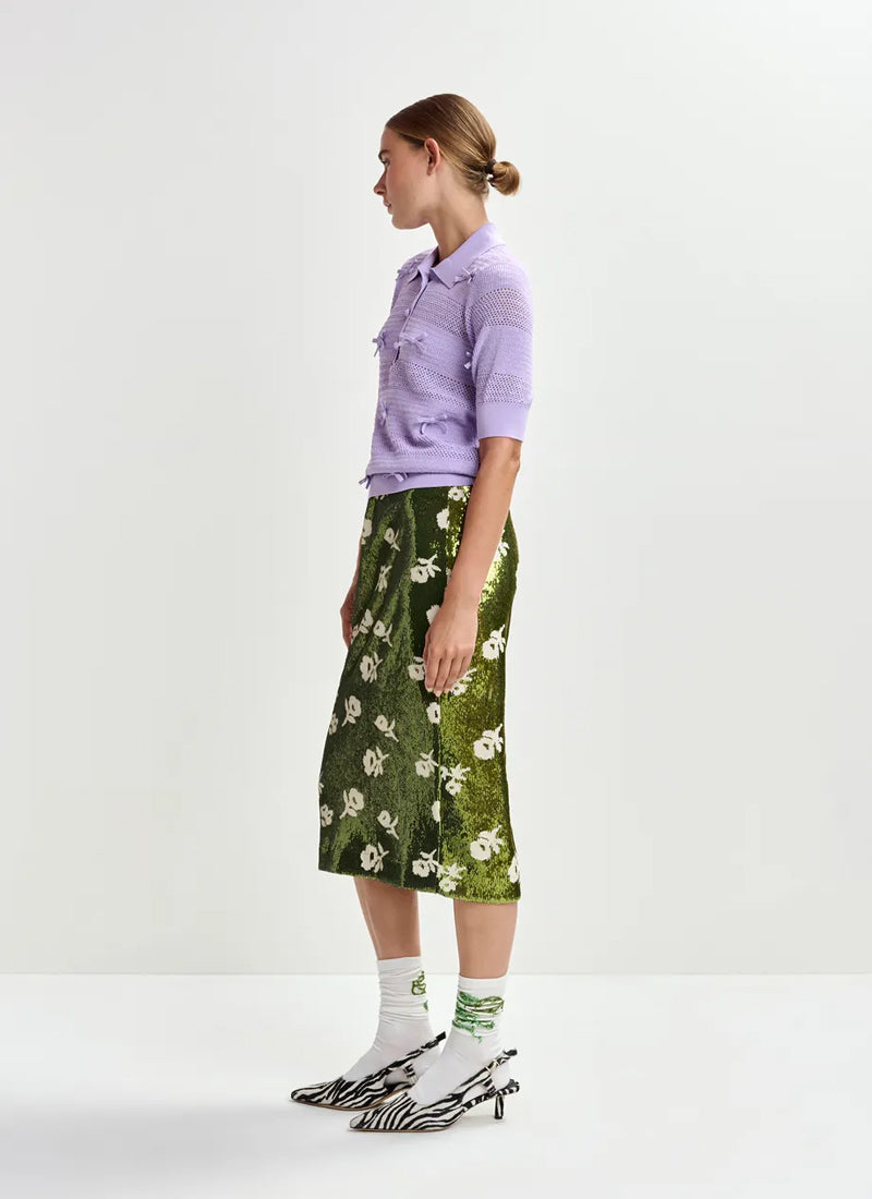 ESSENTIEL ANTWERP Jarts Bow-Embellished Knit Polo