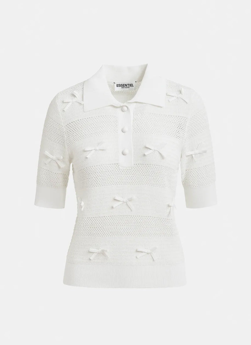 Essentiel Antwerp Jarts Bow-Embellished Knit Polo