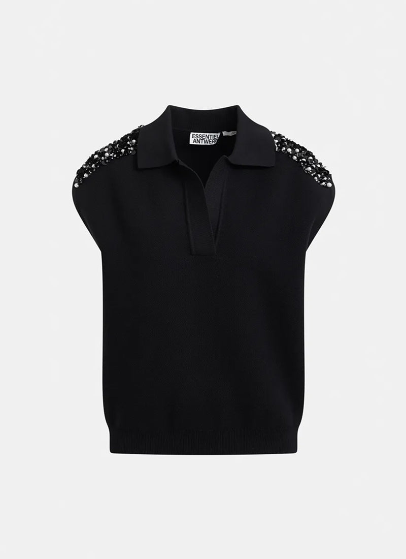 Essentiel Antwerp Joline Embroidered Knit Polo