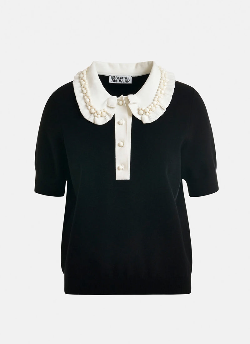 Jewelry Embroidered Knit Polo