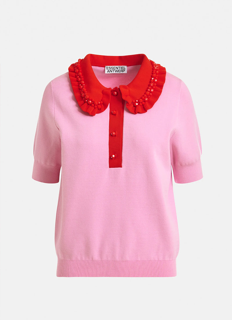 Jewelry Embroidered Knit Polo