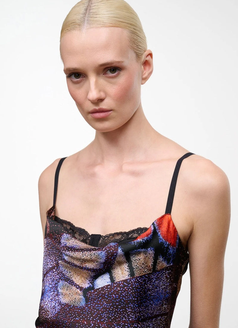 STAUD Evangeline Silk Midi Dress