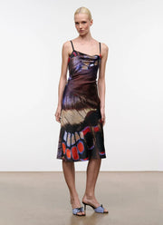 STAUD Evangeline Silk Midi Dress