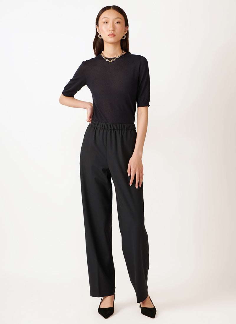 Fabiana Filippi Short-Sleeve Cashmere Crewneck Sweater