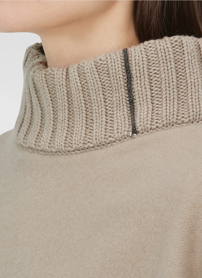 Fabiana Filippi Wool Turtleneck Cape