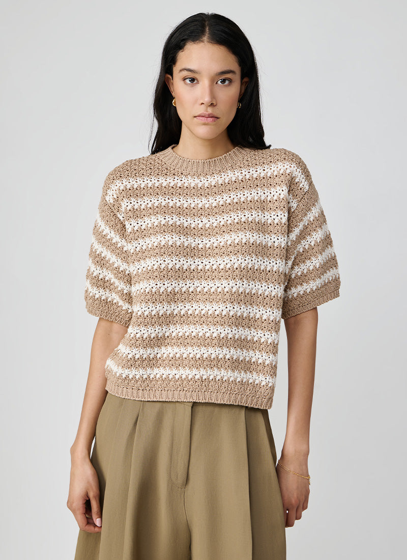 Fabiana Filippi Cotton Boucle Striped Sweater