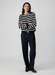Fabiana Filippi Cotton Boucle Striped Cardigan
