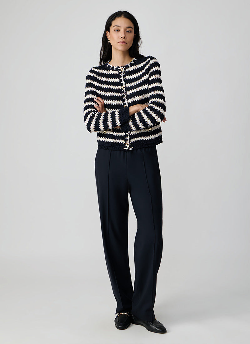 Fabiana Filippi Cotton Boucle Striped Cardigan