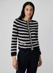 Fabiana Filippi Cotton Boucle Striped Cardigan