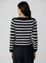 Fabiana Filippi Cotton Boucle Striped Cardigan