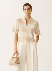Fabiana Filippi Cotton Boucle Striped Polo