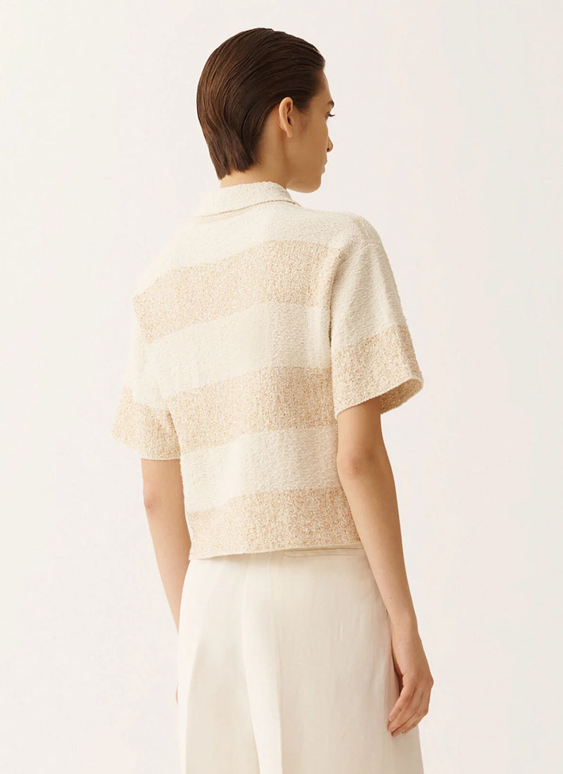 Fabiana Filippi Cotton Boucle Striped Polo