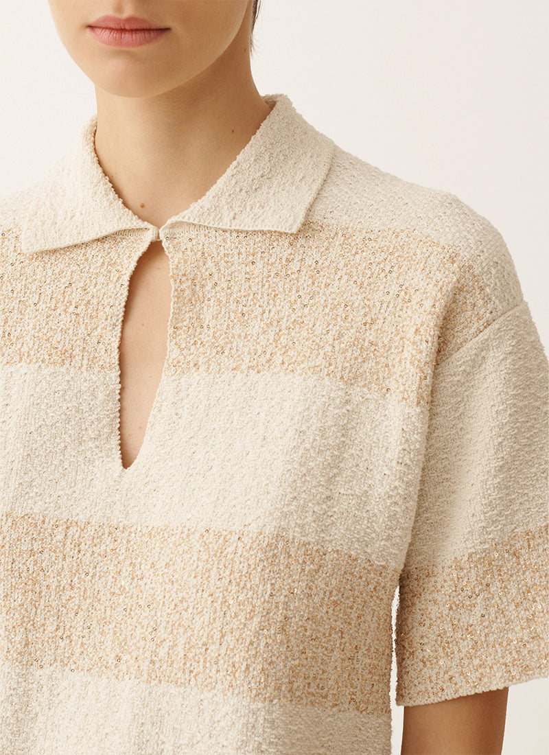 Fabiana Filippi Cotton Boucle Striped Polo