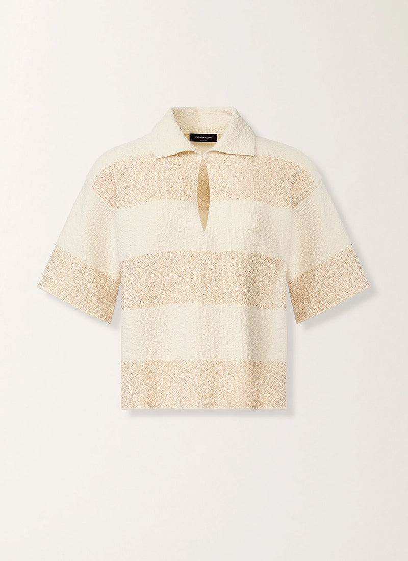 Fabiana Filippi Cotton Boucle Striped Polo